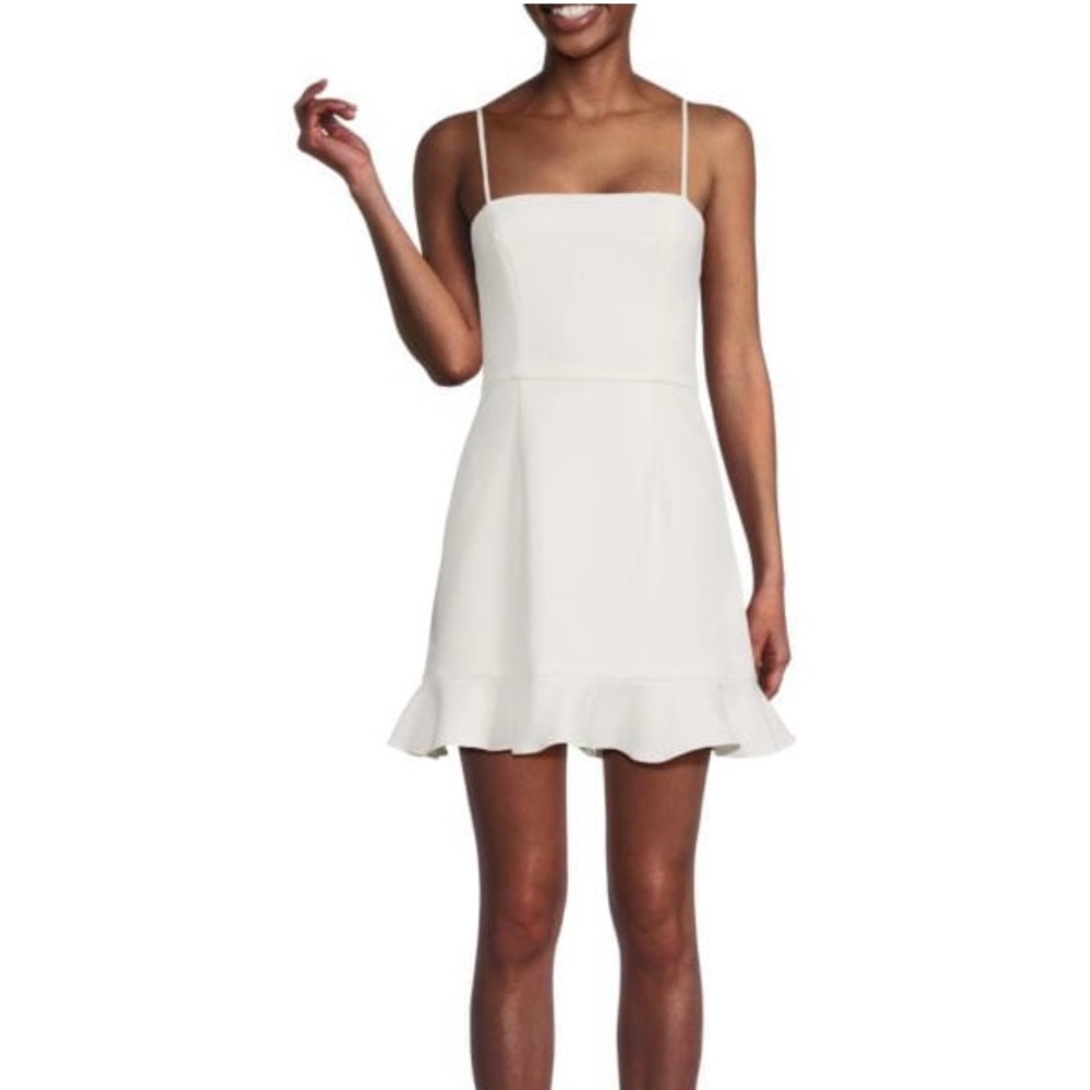 French Connection white ruffle hem dress